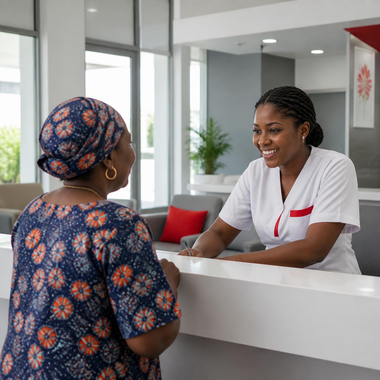 Accueil des patients à la Clinique Cardio de Dakar